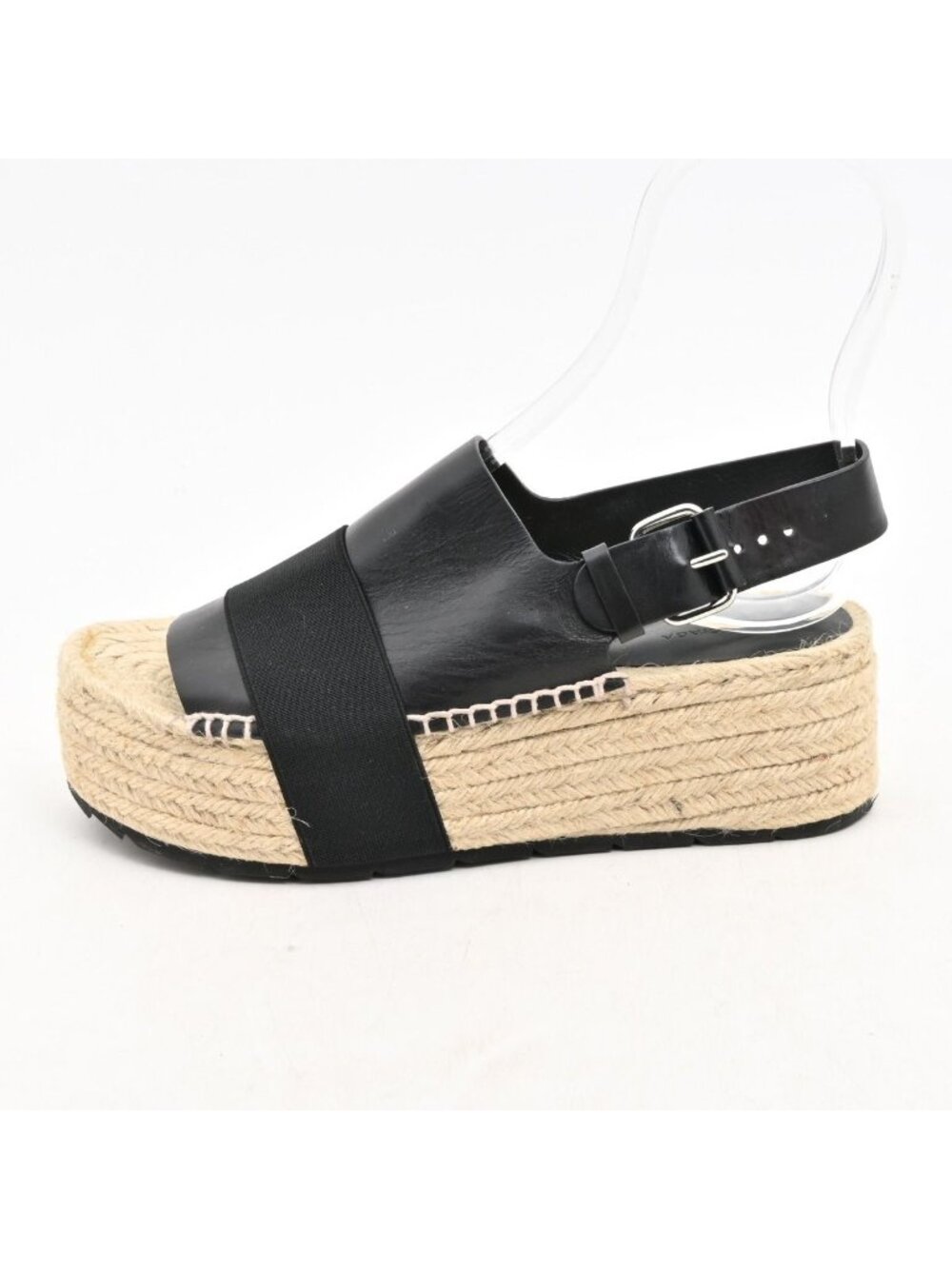 Balenciaga Sandals Black Espadrilles Platform Leather